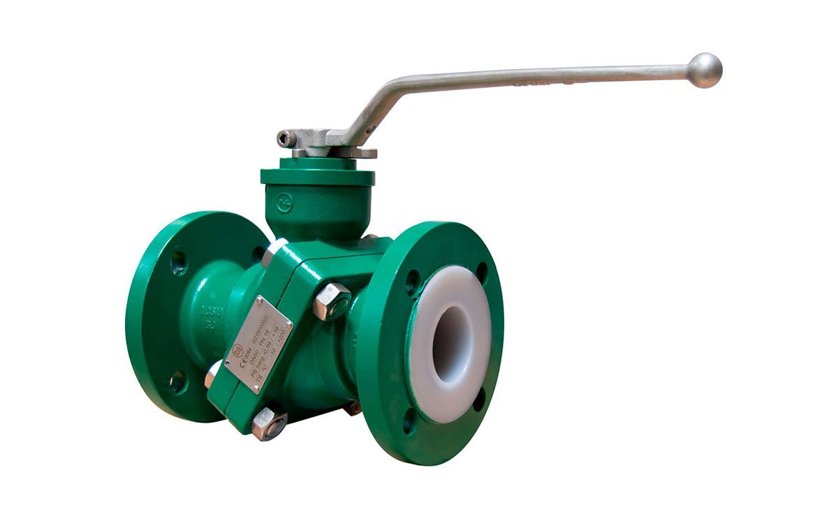P + L VALVES | Válvula de paso Teflonado
