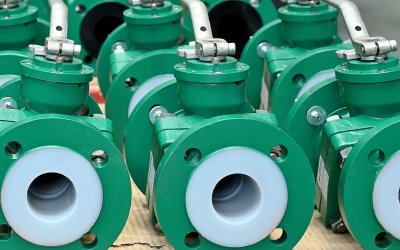 P + L VALVES | Válvula de paso Teflonado